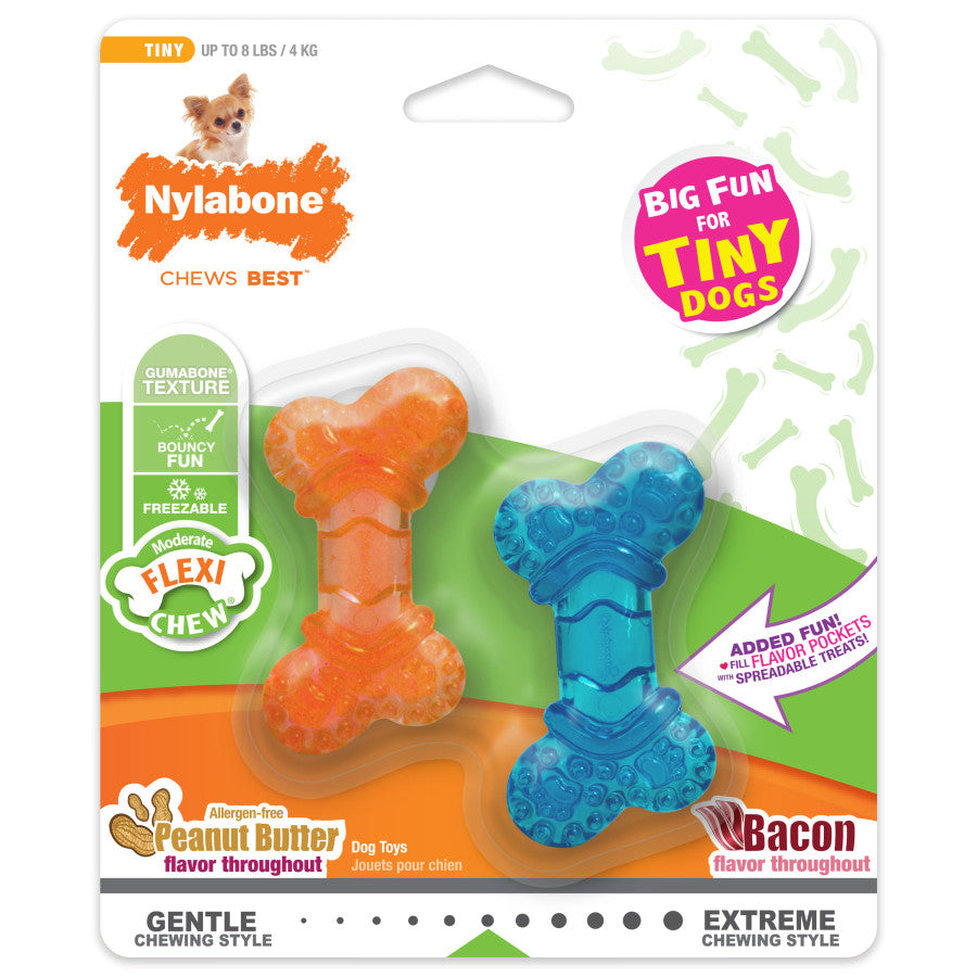 Bones, Peanut Butter & Bacon, 1ea/XXS/Tiny (2 ct)