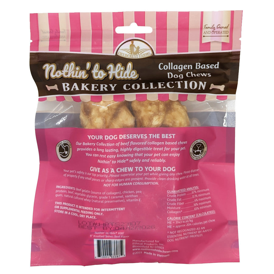 Knotted Bone, Beef, 1ea/6 in, 2 pk