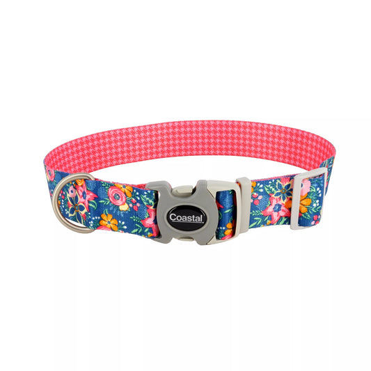 Pink & Orange Flowers on Navy, 1ea/SM, 3/4In X 8-12 in