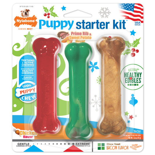 Holiday Bones, Chicken, Bacon & Sweet Potato, and Prime Rib, 1ea/SMall/Regular (3 ct)