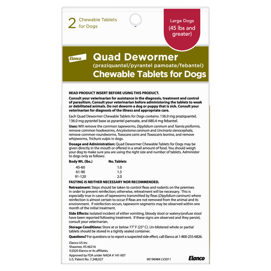 2 tablets, 1ea/LG Dogs (Over 45 Lbs)