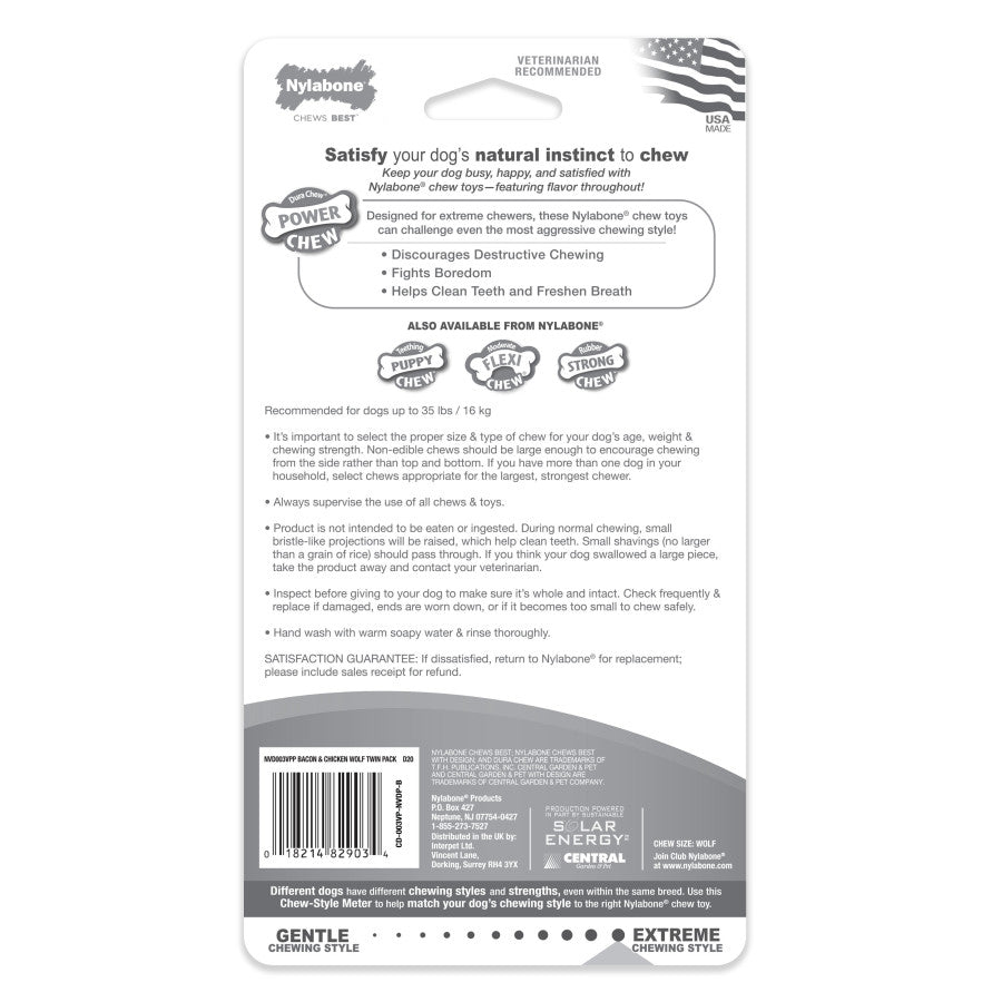 Twin Pack, Bacon & Chicken, 1ea/Medium/Wolf (2 ct)