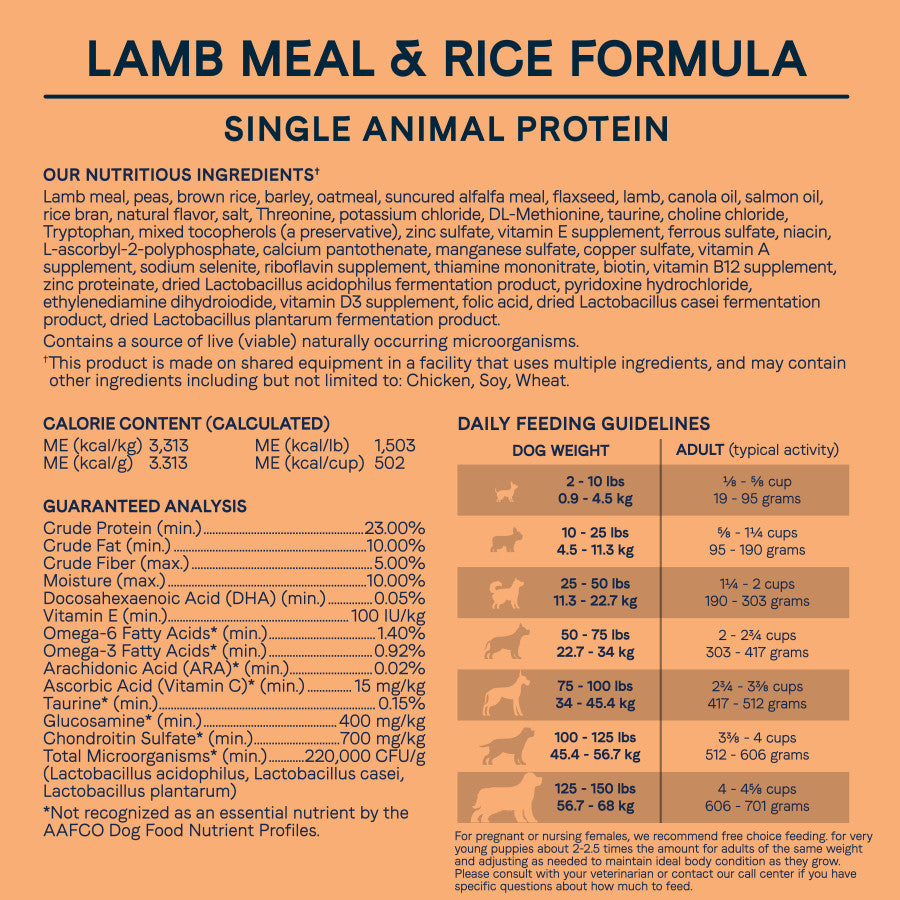 Lamb Meal & Rice, 1ea/30 lb