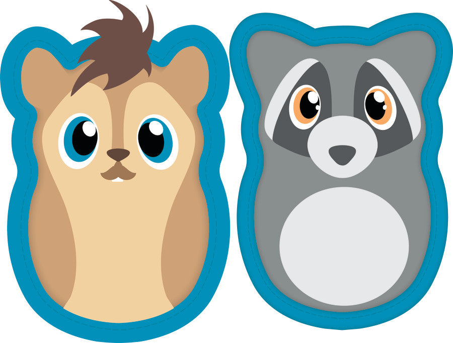 Squirrel & Raccoon, 1ea/XS|2 pk