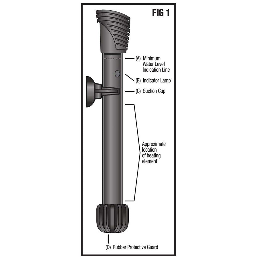 1ea/Black, 50 W, Up To 20 gal