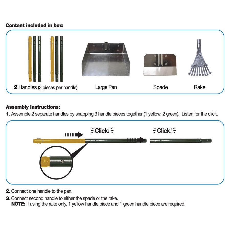 Rake, Spade & Pan, 1ea/Large, 9.5 in X 10 in X 38 in