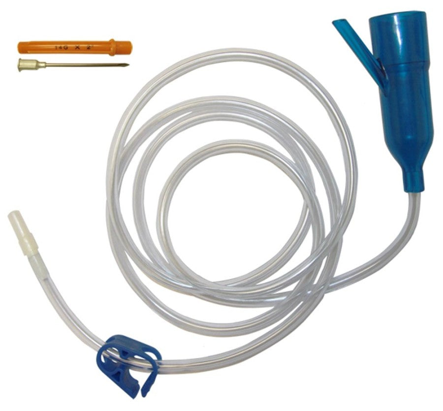 White, Blue, 1ea/Tubing: 5 ft, Needle: 14 G X 1 in