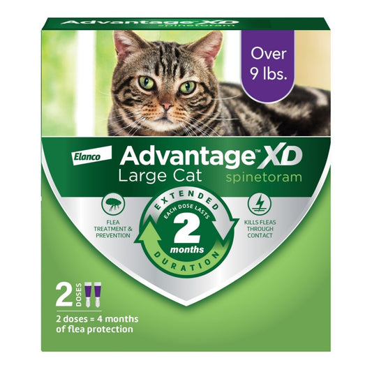 2 doses (4 months of protection), 1ea/LG Cats (Over 9Lbs)