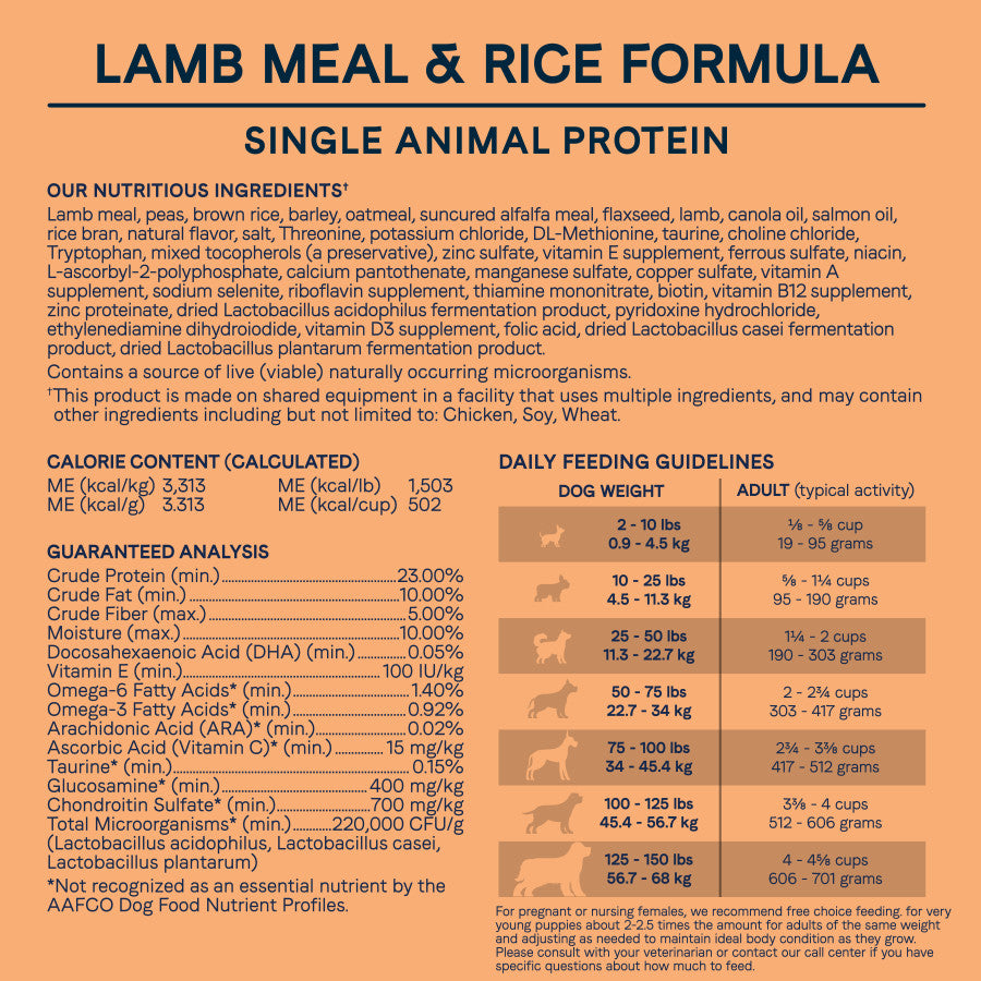 Lamb Meal & Rice, 1ea/15 lb